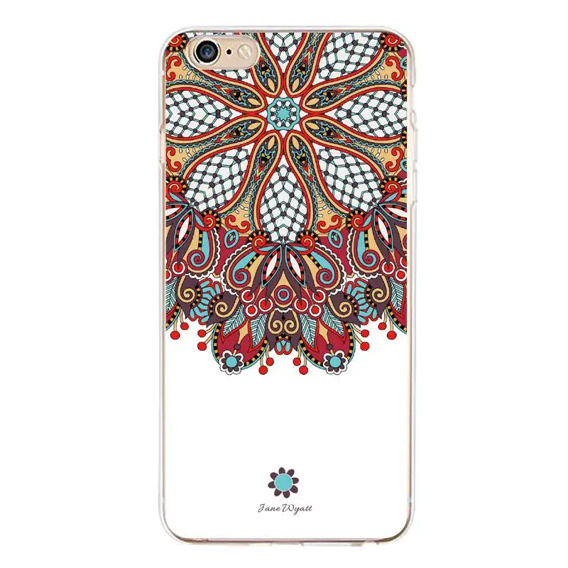 Mandala Soft Clear TPU Phone Case For iPhone 4/4s 5 5s 6 6plus 7 8plus x Silicone Fruit Flora Bag Cover Free Shipping | Мобильные