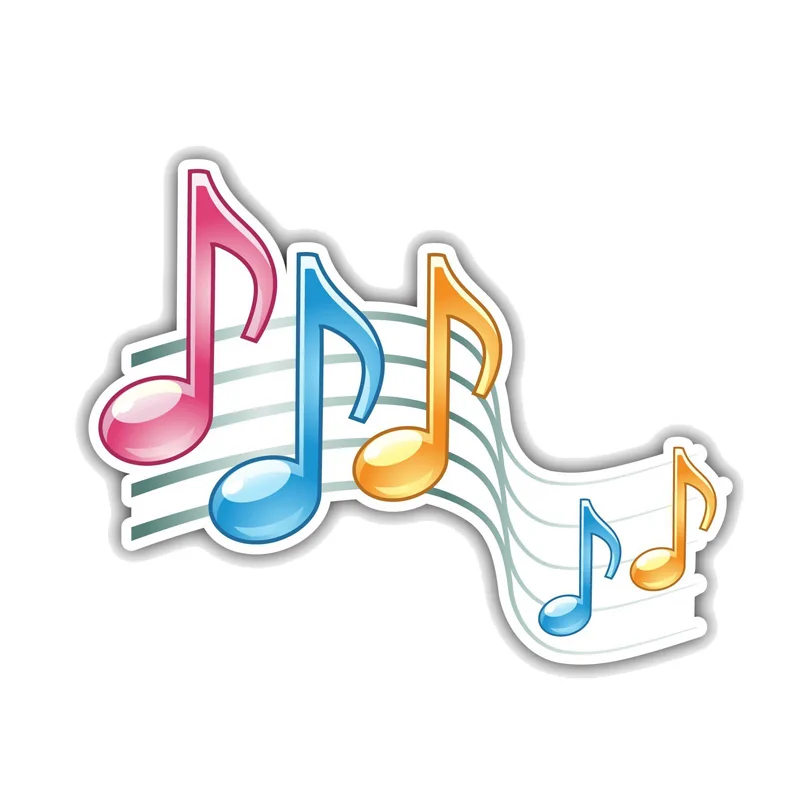 

YJZT 14.2CM*11.2CM Cartoon Musical Notes Music PVC Motorcycle Car Sticker 11-00394