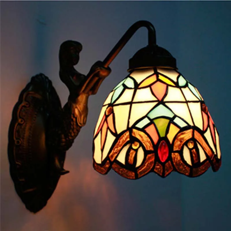 Настенный светильник FUMAT художественный витражный в стиле русалки коридора бара