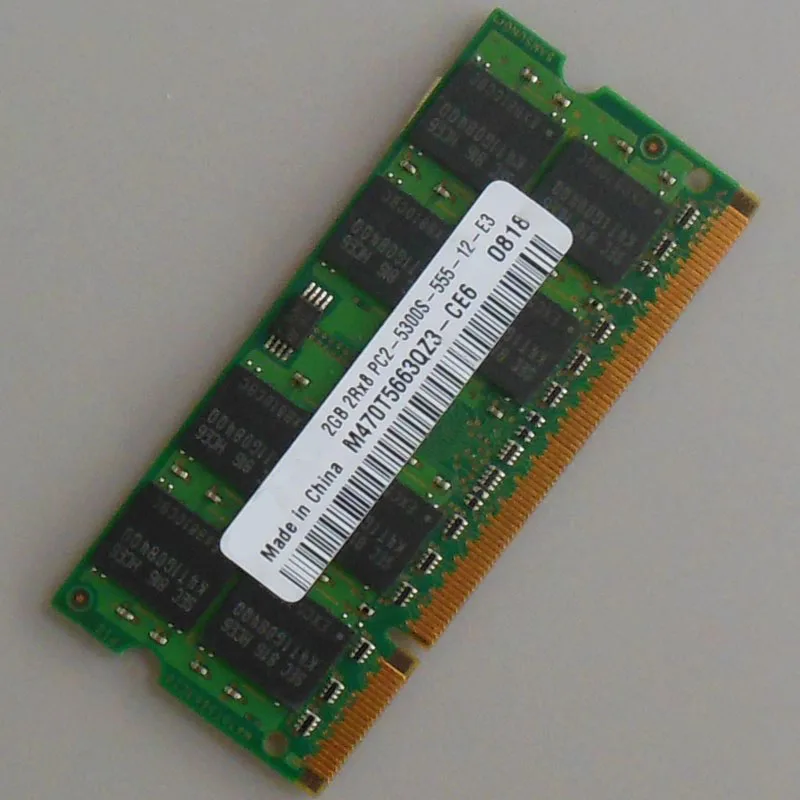 DDR2 2 Гб PC2-5300S DDR2-667 667 МГц памяти ноутбука CL5.0 SODIMM 2RX8 Оперативная память non-ecc (без