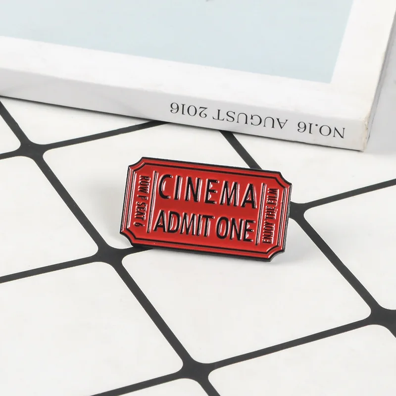 Креативные эмалированные значки с геометрическим рисунком кинофильма билета