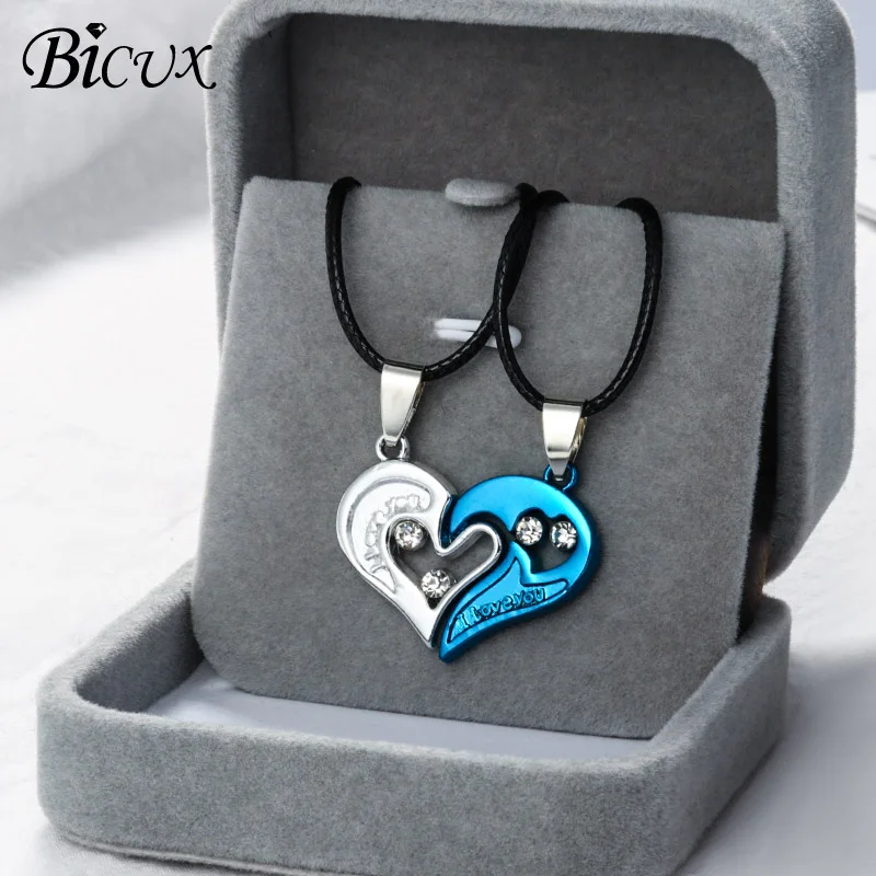 BICUX парные подвески в форме сердца ко Дню Святого Валентина ожерелье s для женщин