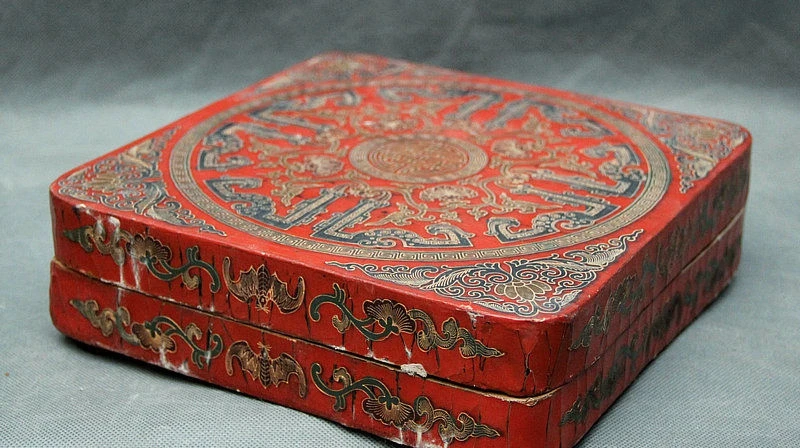 9 &quotКитайская благородная Лаковая посуда дерево Цянь длинный квадратный летучая