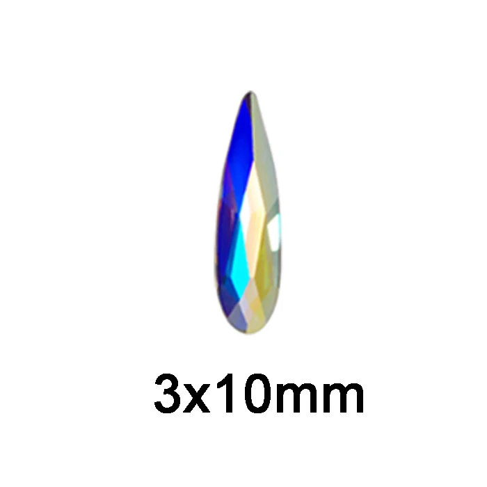 Tear Drop 3X10mm AB Лак для ногтей художественная одежда стразы 36 шт./упак. плоской формы различные формы и Размеры Стекло AB цветные камни для 3D Гелевые Ногти украшения - Цвет: Tear Drop 3X10mm AB