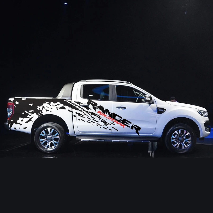 Автомобильные наклейки 2 шт. mudslinger red wildtrack, Автомобильные Боковые Накладки на задний багажник, графические виниловые автомобильные аксессуары, наклейки на заказ для Ford ranger