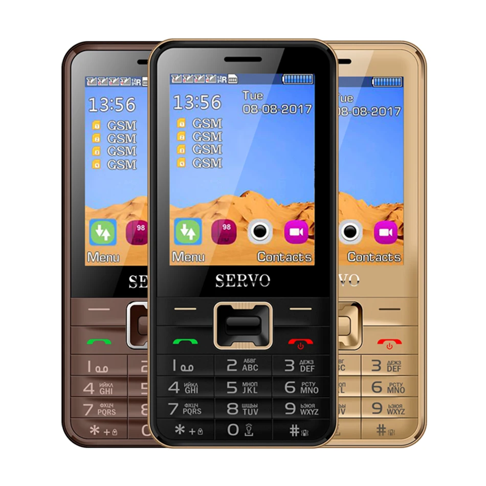 4 sim карты в режиме ожидания телефон SERVO V8100 2 8 дюйма Bluetooth фонарик FM GPRS мобильные