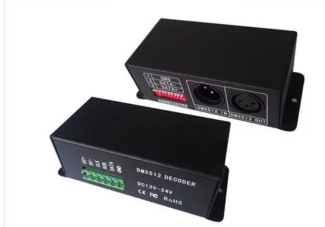 

BC-802-1809 DMX512 Signal Decoder LED IC signal decoder WS2811,TM1804,TM1809,TM1812 driving IC,DC5V-24V input DMX Decoder