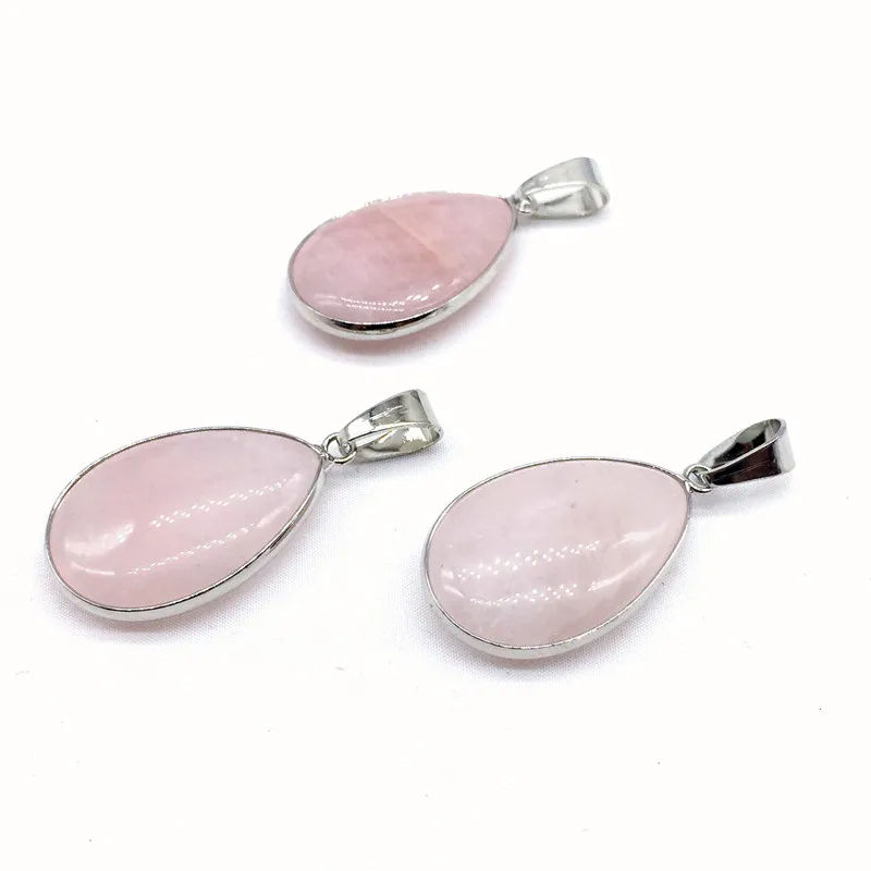 Necklace Pendants 5pcs/set Rose Quartzs Stone Charm For Women Jewelry making Really Color No Dyed | Украшения и аксессуары