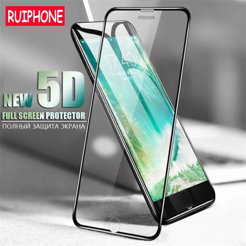 5D закаленное стекло из алюминиевого сплава для iPhone 6 6S 7 Plus полная защита экрана