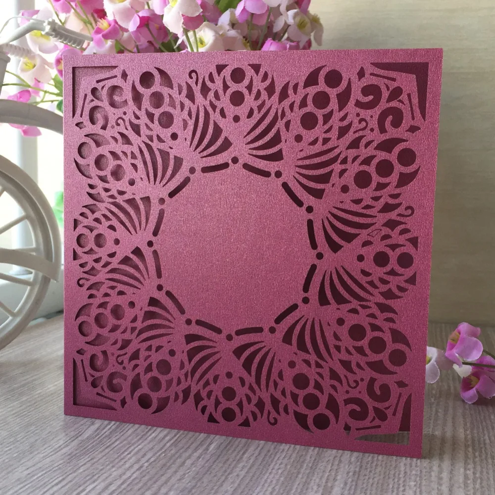 

20pcs/lot Personalized Laser Cut Wedding Invitation Birthday Party Invitations Event Party Supplies Greeting Gift Card