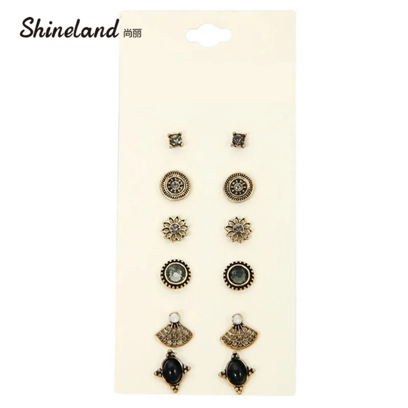Женские винтажные серьги гвоздики с квадратным кристаллом|earrings factory|earrings