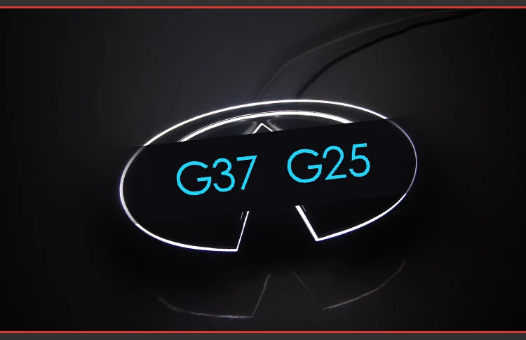 Стайлинга автомобилей Светодиодный Эмблема для Infiniti Q50 Q50L Q50S G25 G37 светодиодный логотип DRL Передняя светодиоды на решетку логотип дневного света
