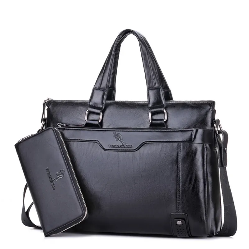 Модный повседневный мужской портфель из искусственной кожи ручная сумка через