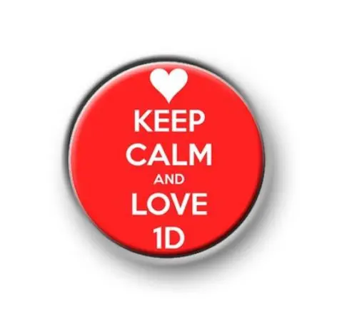 

High quality KEEP CALM AND LOVE 1D pin button badge low price custom epoxy with color fill metal pin badge
