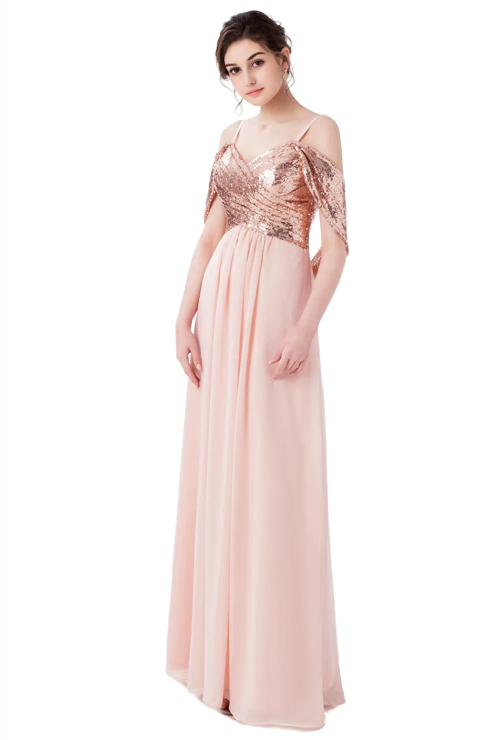 Elegant A Line Sweetheart Sleeveless Sequined Convertible Long Bridesmaid Dress vestido de festa Abendkleid Party Birthday | Свадьбы и