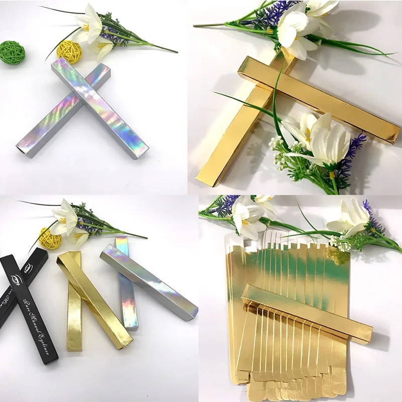

10pcs/lot sample 1.6*1.6*14.5cm Silver/Gold Eyeliner Packaging Paper Box Lipstick Pen Package box packing gift box