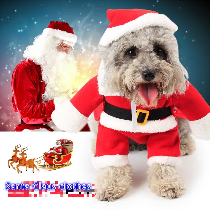 Dog pet clothes Santa Claus stand up Christmas dog outfit | Coats &amp Jackets