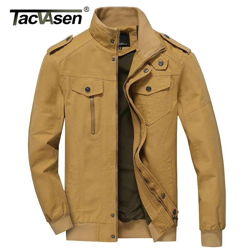 TACVASEN, осенние куртки, Мужская Военная армейская куртка, пальто, хлопок, ВВС, куртка-бомбер, мужские повседневные карго пальто, мужская одежда