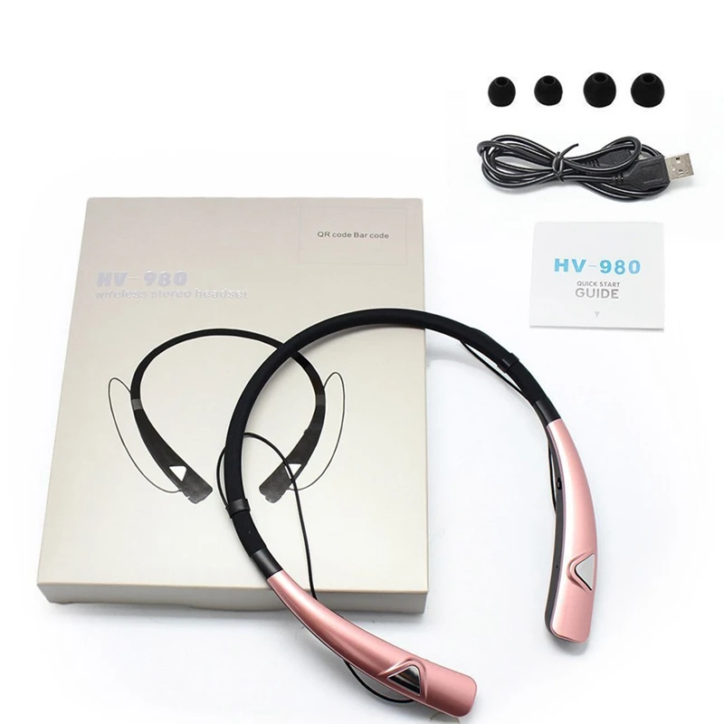 HV-980 Bluetooth V4.1 LED Наушники HD Stereo В воздухе Handsfree Шумоподавления Шейным Гарнитура для