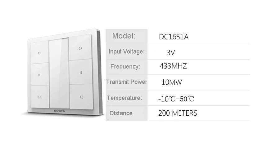 Dooya настенный выключатель DC1650 DC1651 один двухканальный пульт дистанционного управления, DC1680 DC114B один приемник с проводами для трубчатого двигателя