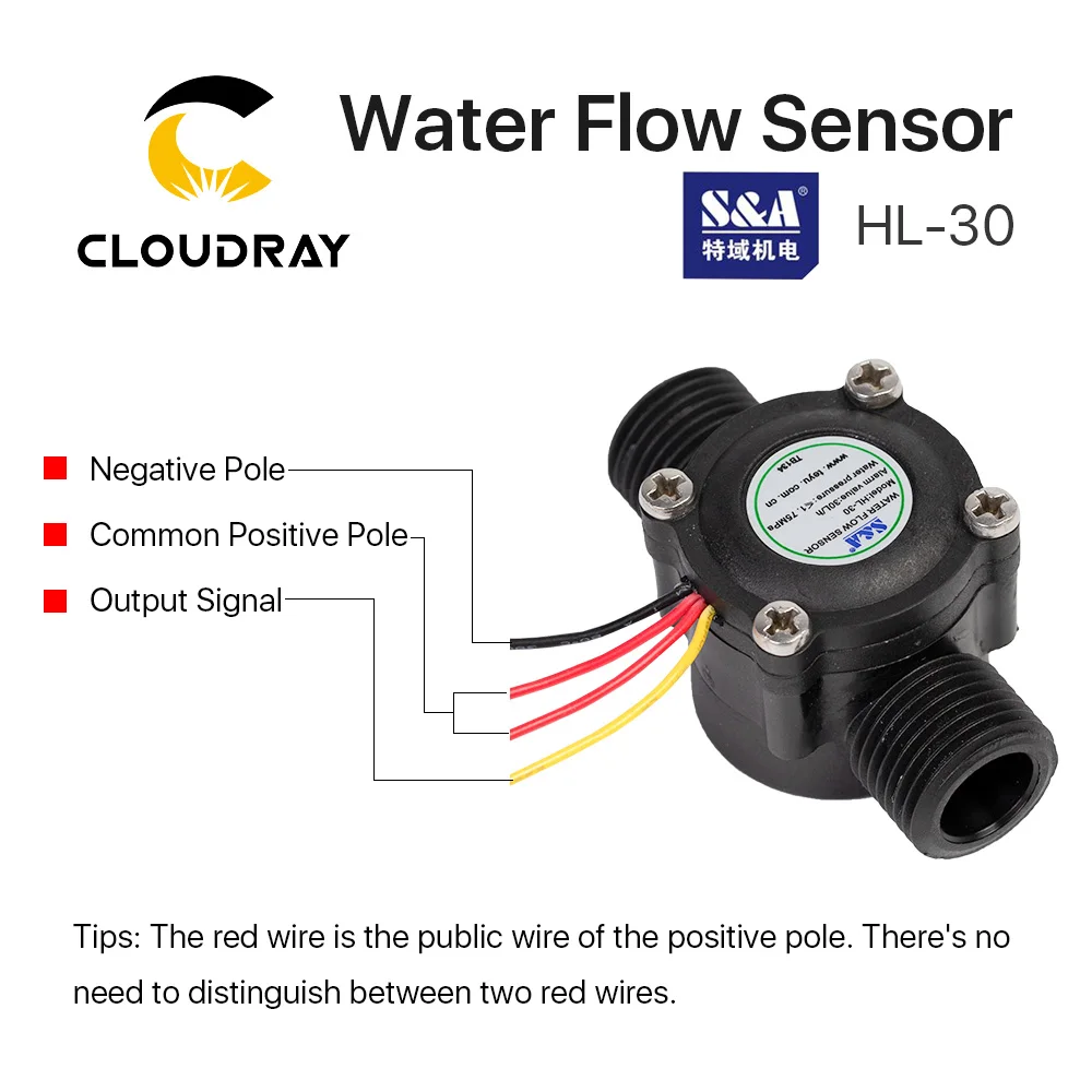 Cloudray переключатель потока воды сенсор HL-30 для S& охладитель для CO2 лазерной гравировки резки