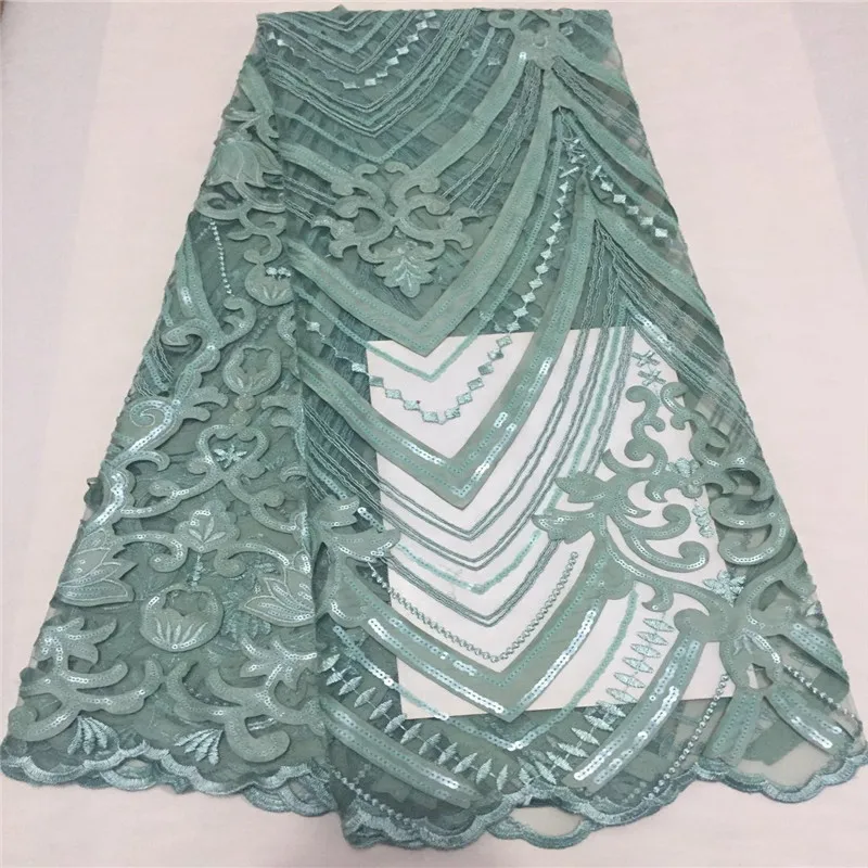 Белый блестками кружевной ткани 5yard/много африканских с чистого блесток высокого