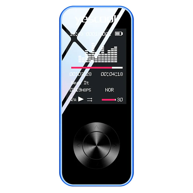 Синий Yescool металлический Спортивный MP3 плеер без потерь портативный walkman mini USB Встроенный динамик fm-радио электронная книга часы HIFI музыкальный плеер SD 8G - Цвет: Синий