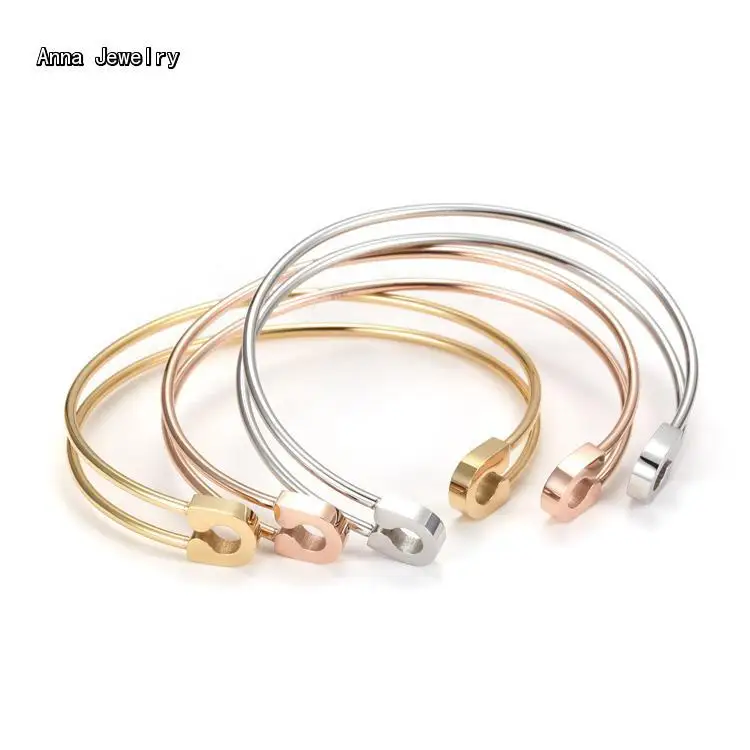 2017 модный дизайнерский булавка Стиль Браслет манжета материал из нержавеющей