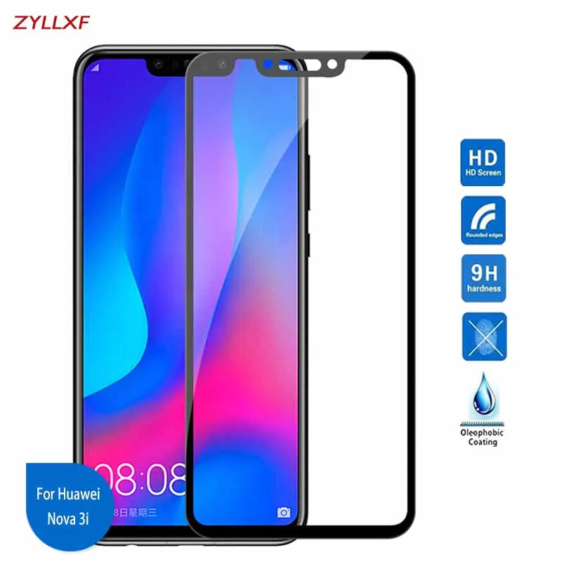 Для Huawei Nova 3i полное покрытие Закаленное стекло Защитная пленка 9H 2.5D защитная на