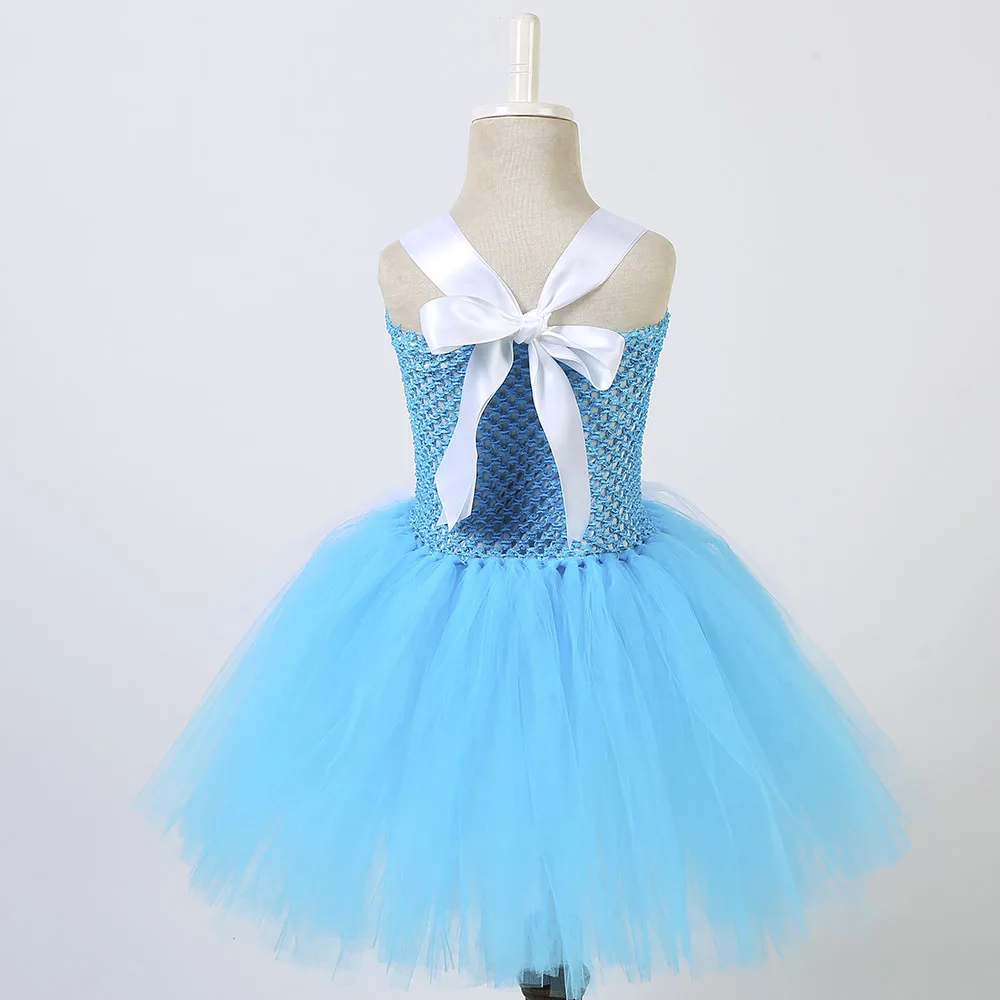 Платье-пачка для девочек голубое/белое | Детская одежда и обувь