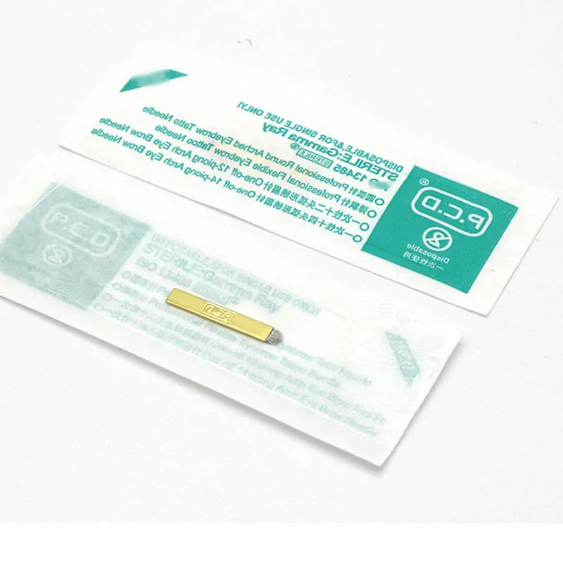 500 шт. PCD 12/14/12U/14U/19U Pin Перманентный макияж бровей татуировки микро лезвия иглы для