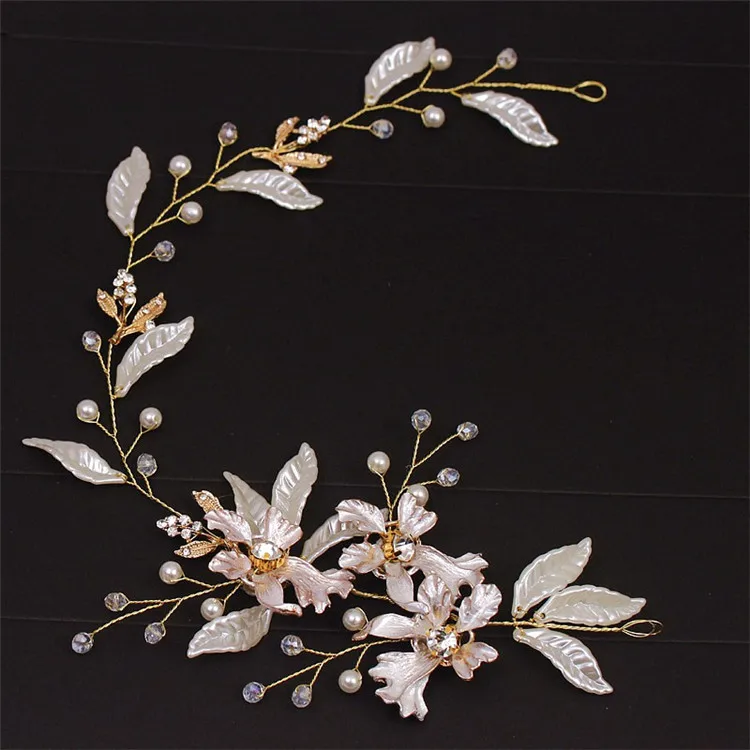 Свадебный цветок Circlet головной убор с жемчужинами Свадебная расческа для волос