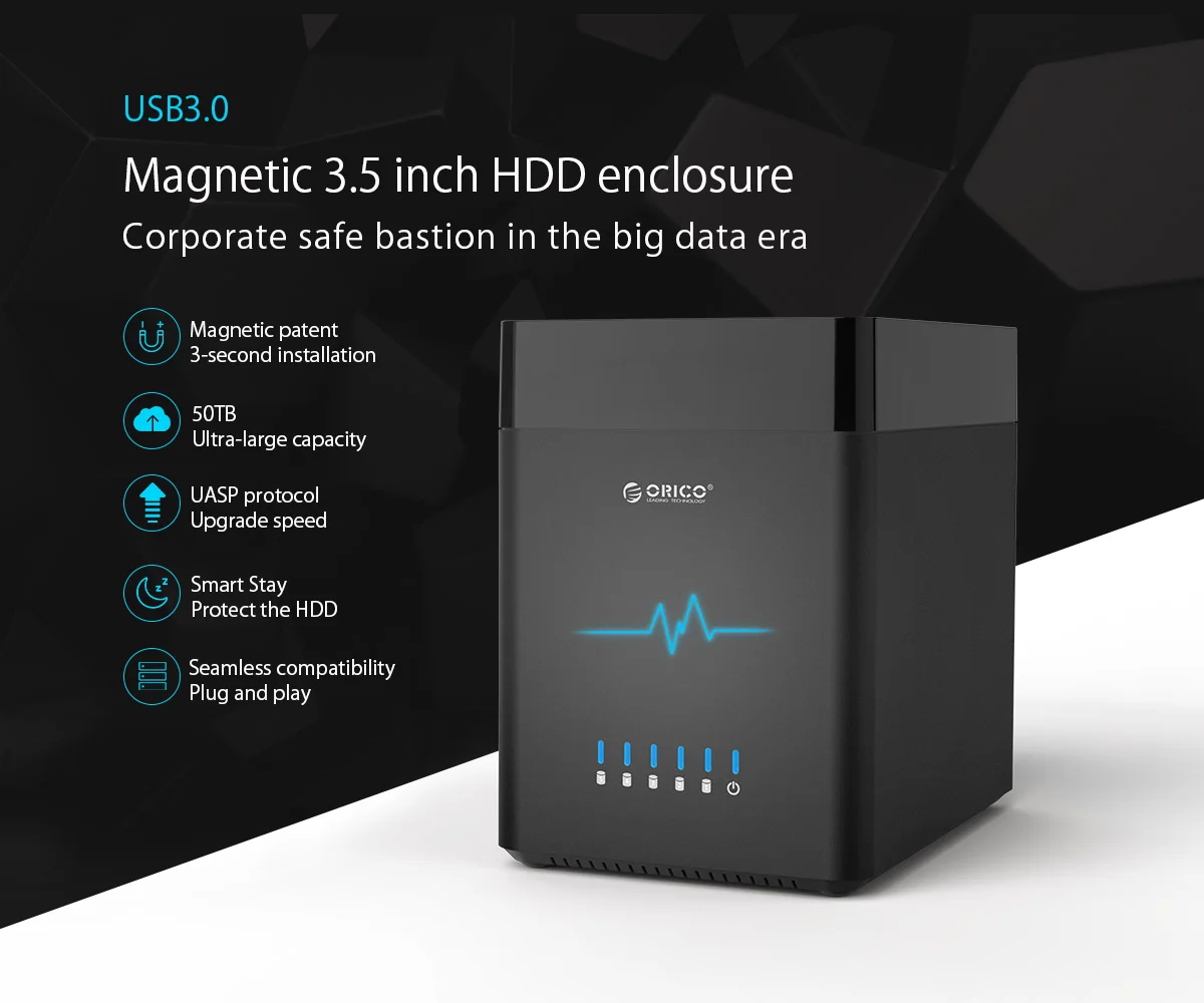 Orico DS500U3 USB 3 5 корпус для жесткого диска дюйма магнитный тип HDD SSD док станция|Корпус