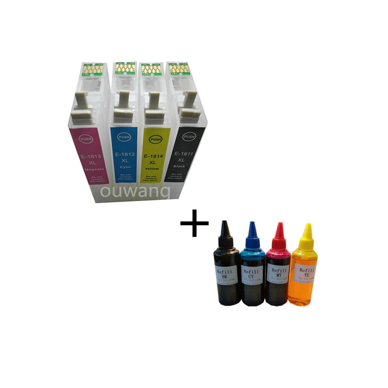 T1811 T1812 18XL многоразовый картридж для EPSON XP 30 102 302 402 202 305 205 212 405 312 412 415 215 принтер + 400