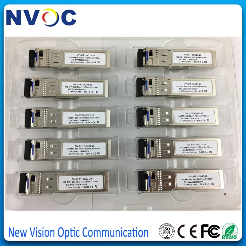5 пара/лот 10GBASE LR оптический модуль 10G 1270nm/1330nm 20km DDM WDM BiDi SFP + LC волоконно