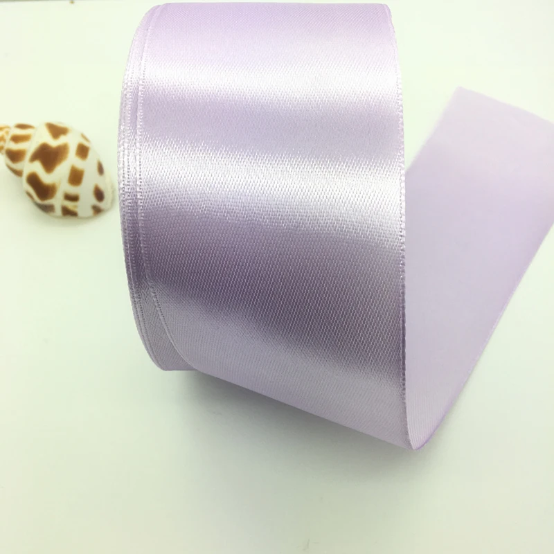 Light Purple 5 ярдов 2 дюйма 50 мм атласная лента полиэстер лента для свадебной вечеринки Рождественское украшение ручной работы тесьма подарочная упаковка «сделай сам» - Цвет: Light Purple