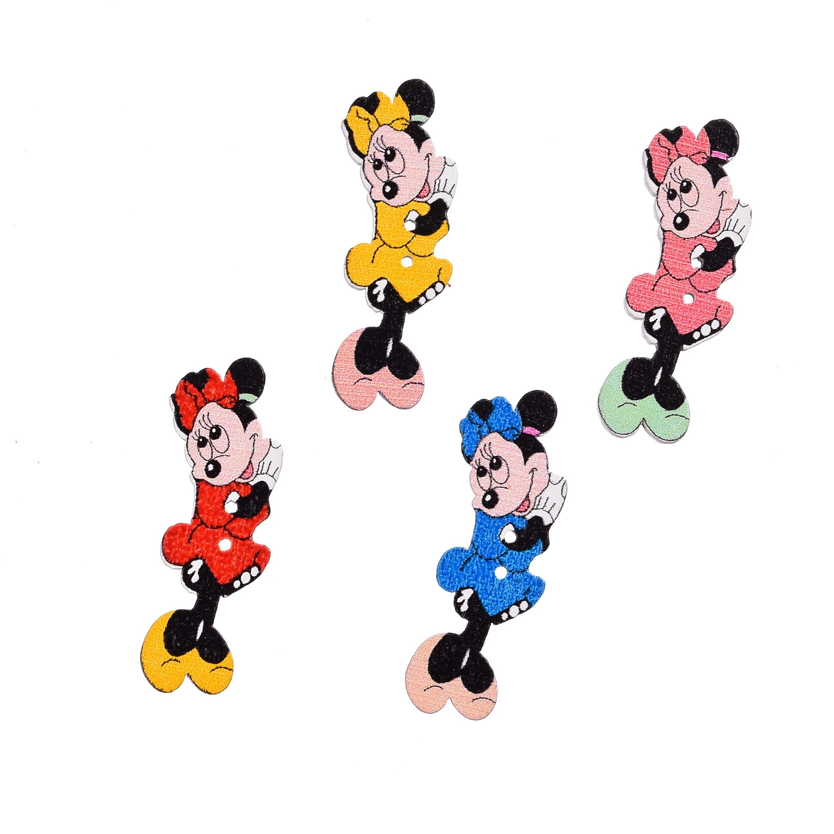 100 шт Смешанные Красочные Милая Красивая одежда с рисунком Минни бантом стиль 2