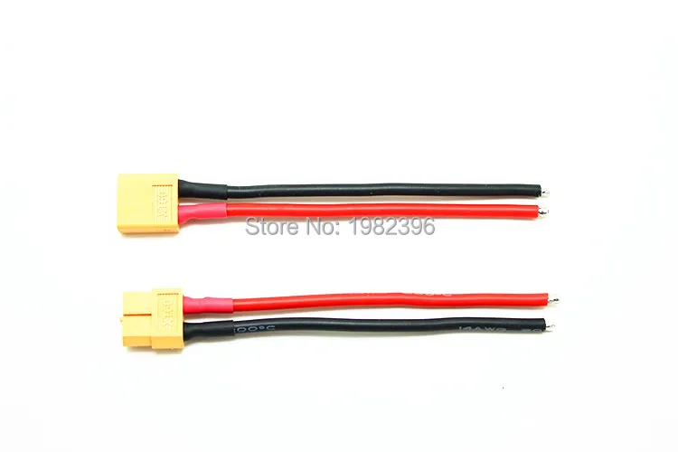 Соединитель XT60 штекер/гнездо с корпусом 10 см кремниевый провод 12/ 14AWG|connector