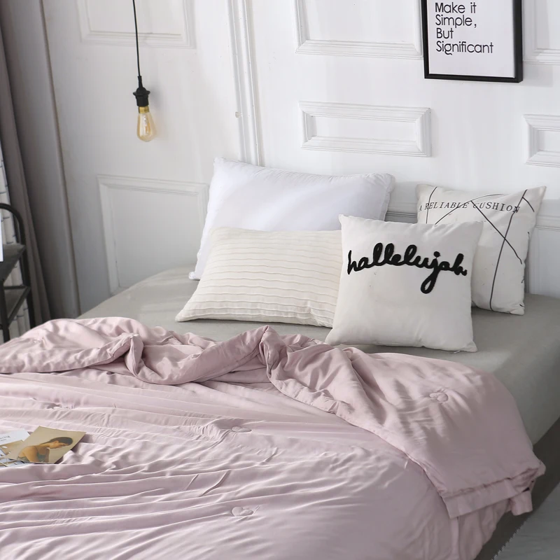 Новинка 2019 однотонное покрывало с розовым бантиком-бабочкой летнее стеганое