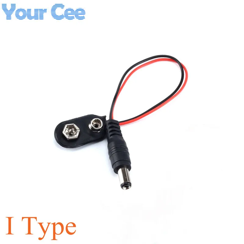 1 шт. 9 В постоянного тока Кабель питания разъем клип баррель для Arduino DIY I Тип |