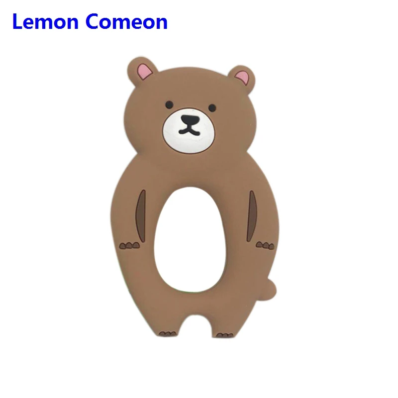 Brown Bear BPA Бесплатно Силиконовый Прорезыватель для зубов коала, овца, пчела, Прорезыватель для зубов, детский прорезыватель, животное, кролик, жевательная игрушка, продукт для кормления, 1 шт., Прямая поставка - Цвет: Brown Bear