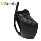 Трусы-стринги мужские, кожаные, стринги с выпирающим мешочком