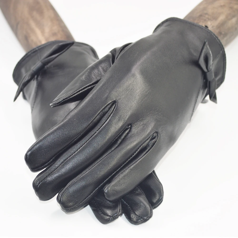 2020 перчатки из натуральной овечьей кожи женские черные зимние теплые мягкой |