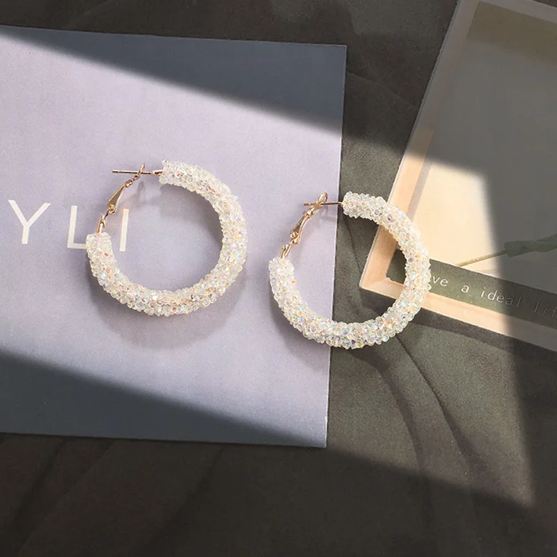 Женские винтажные серьги капельки с фианитом большие геометрической формы