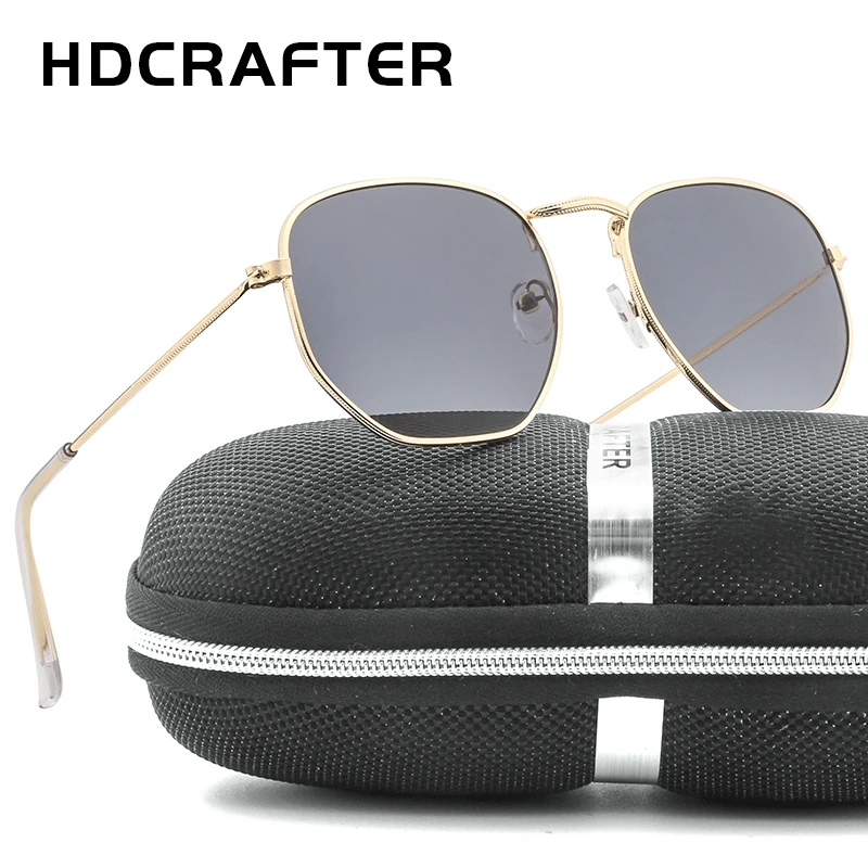 Hdcrafter; брендовые женское зеркало, солнцезащитные очки для мужчин, квадратные солнцезащитные очки UV400 для женщин, металлическая оправа, очки для рыбалки, унисекс