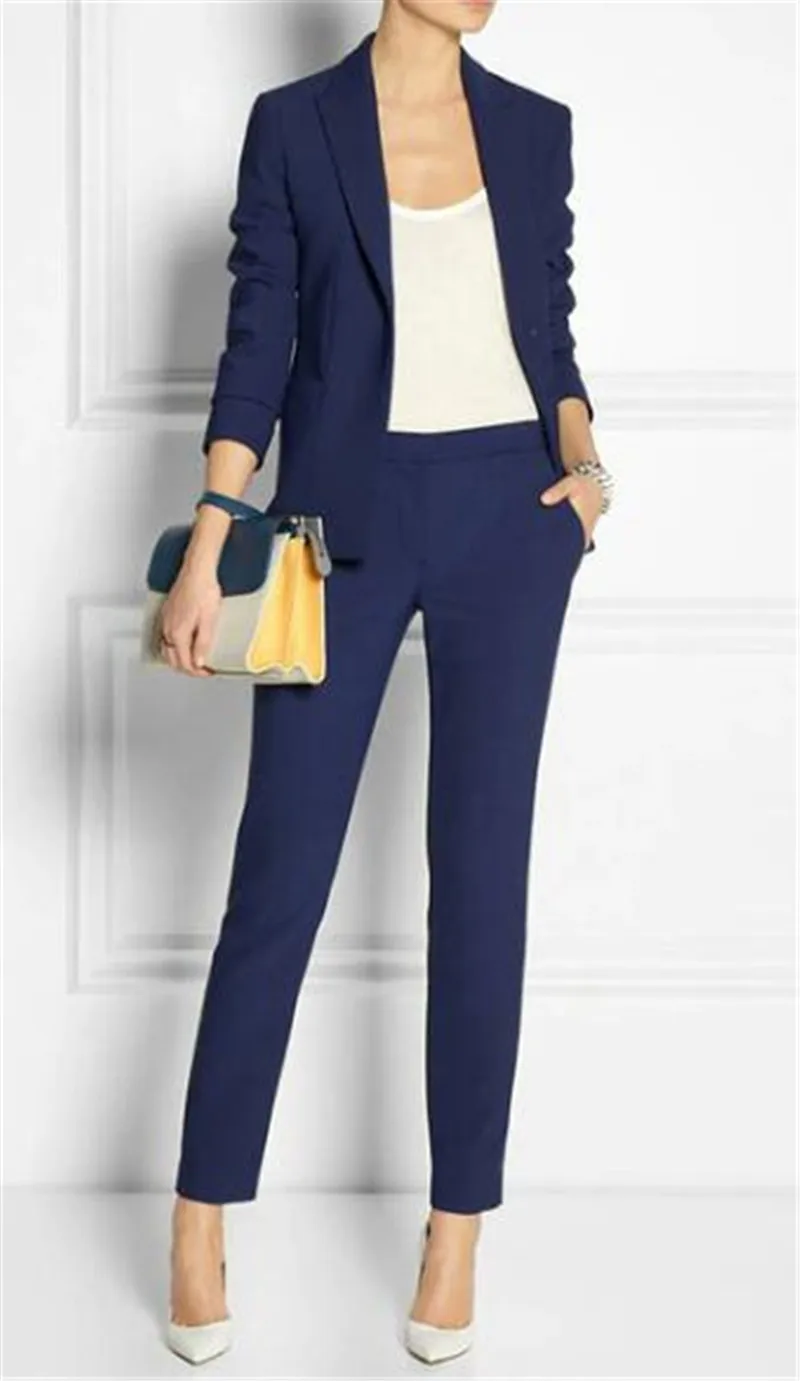 Navy Women Spring Suits Business Women PantSuit Business Suits Formal Female Work Wear Summer 2 Pieces for Female Custom Made