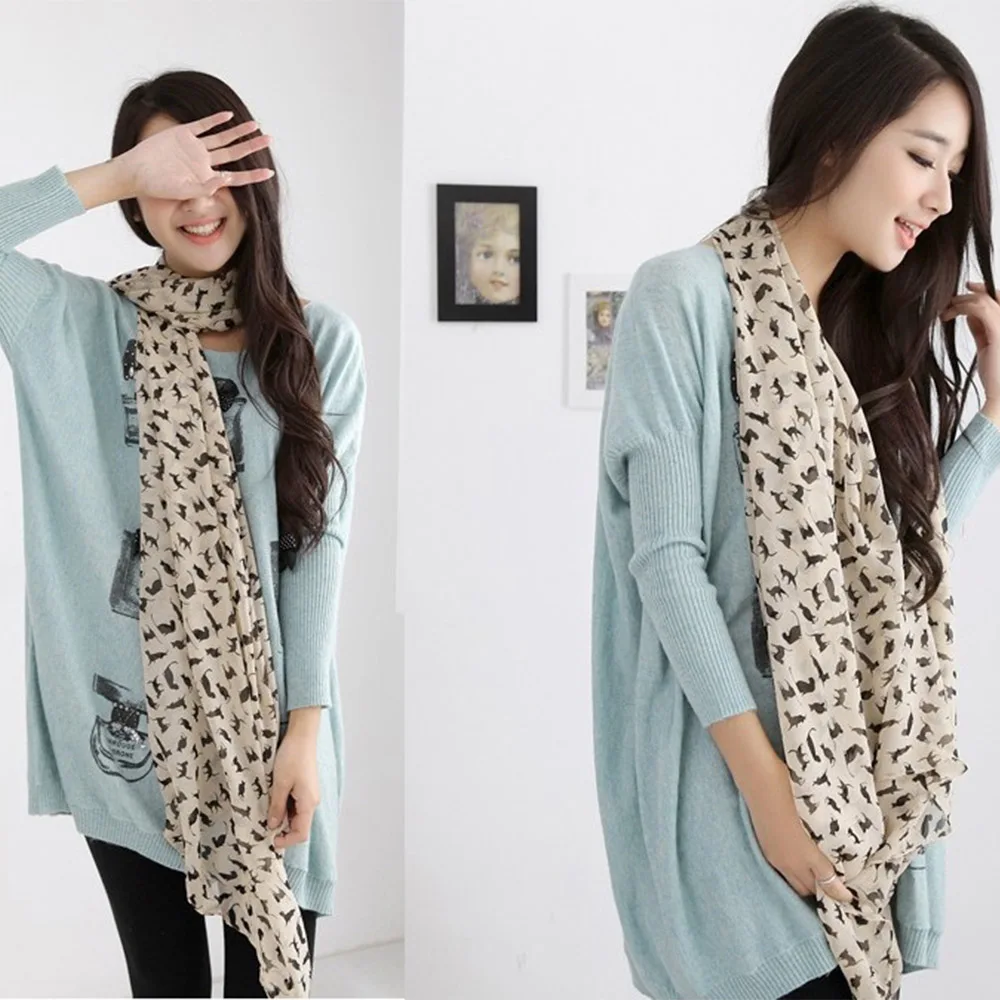 Шарф Платок женский модный осенний из шифона|Женские шарфы| |