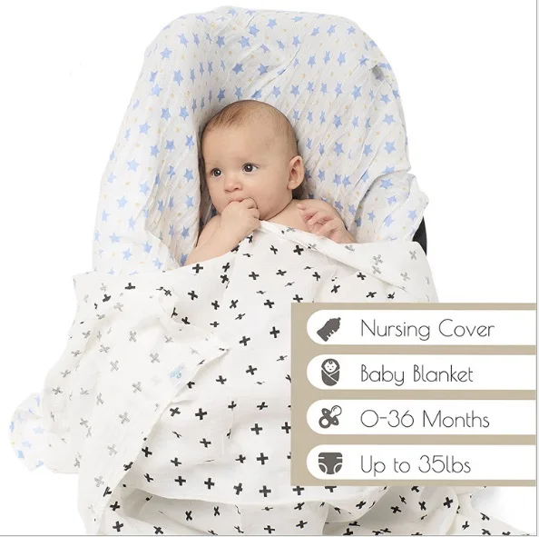 Бамбуковое хлопковое муслиновое детское Пеленальное Одеяло для новорожденных