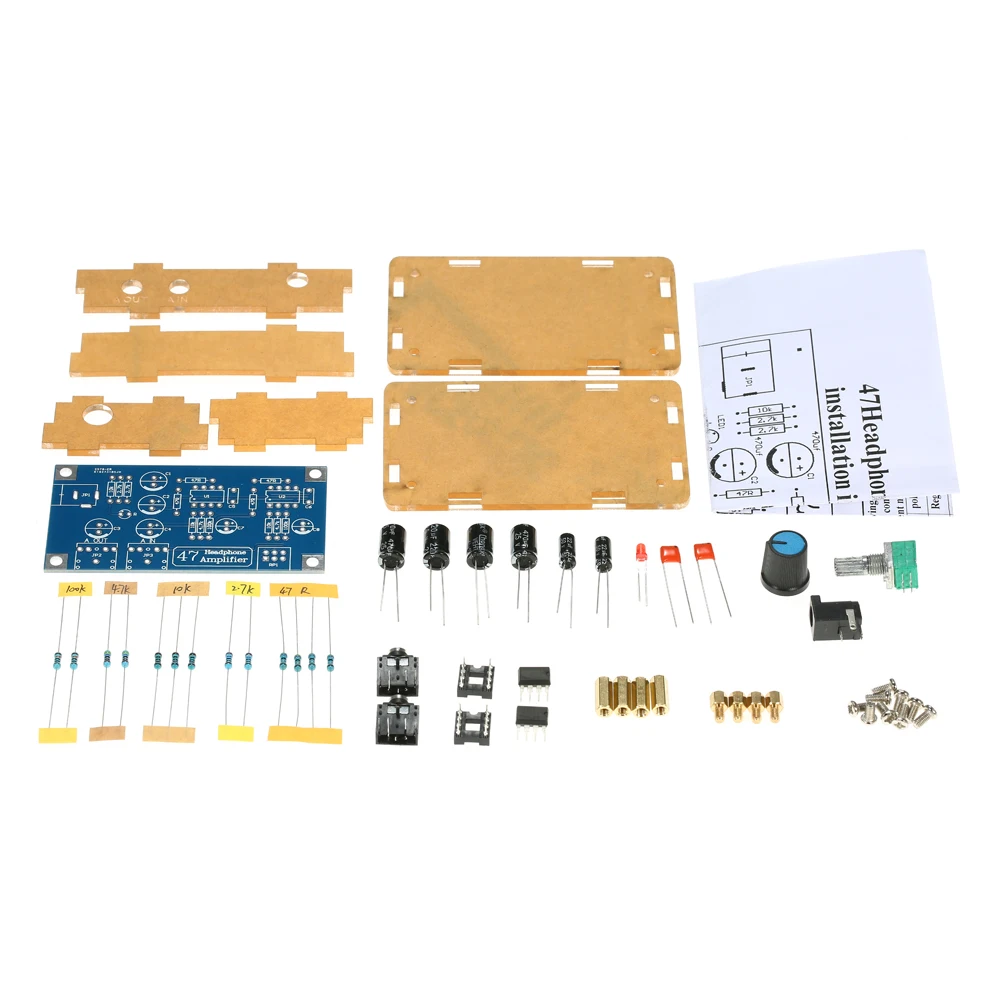 Усилитель для наушников DIY PCB AMP Kit 47 HIFI NE5532 прозрачный чехол один источник питания