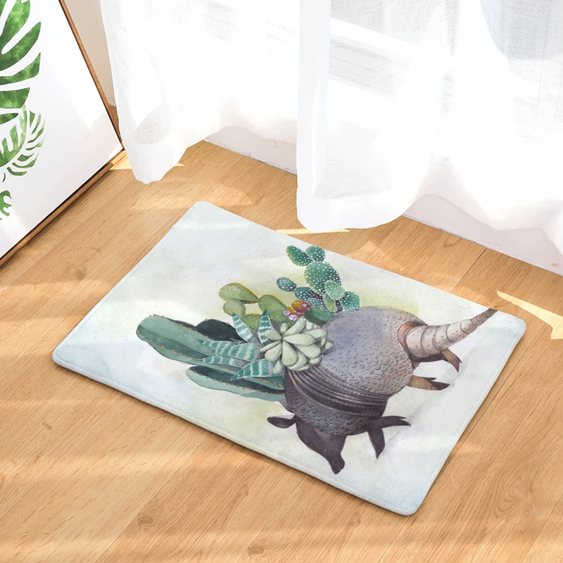 2017 Придверные коврики творческие милые с принтом растений для кухни ванной